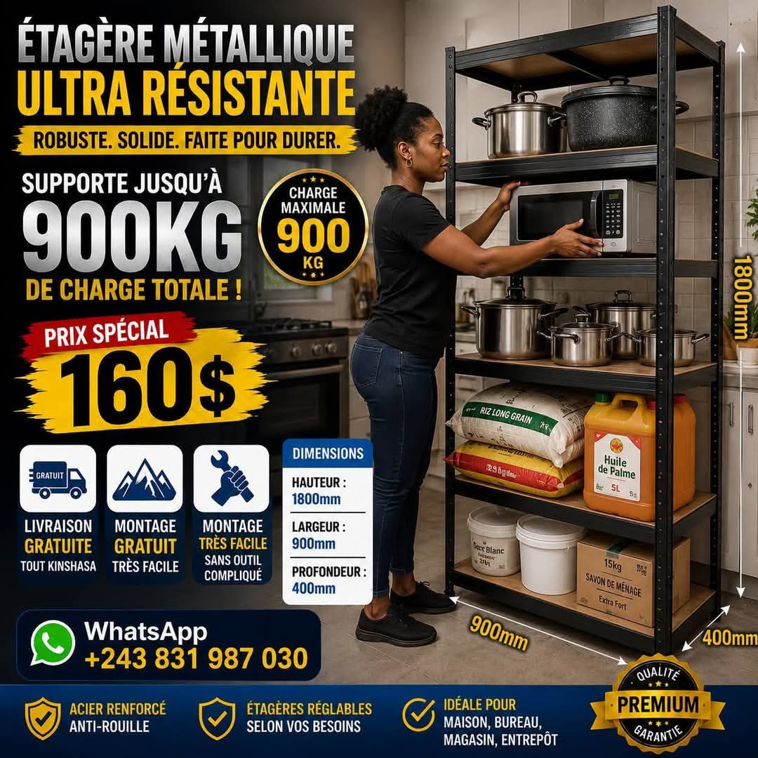 Étagère Métallique Ultra Résistante – Charge Jusqu’à 900 kg