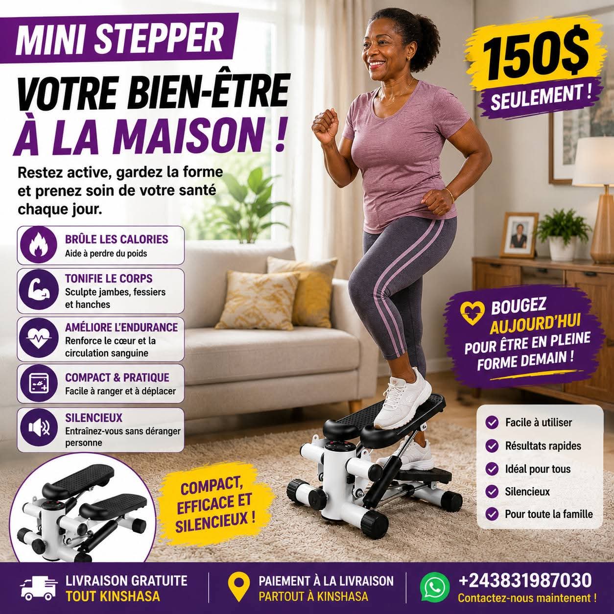 Mini Stepper – Appareil d’Exercice Compact pour la Maison