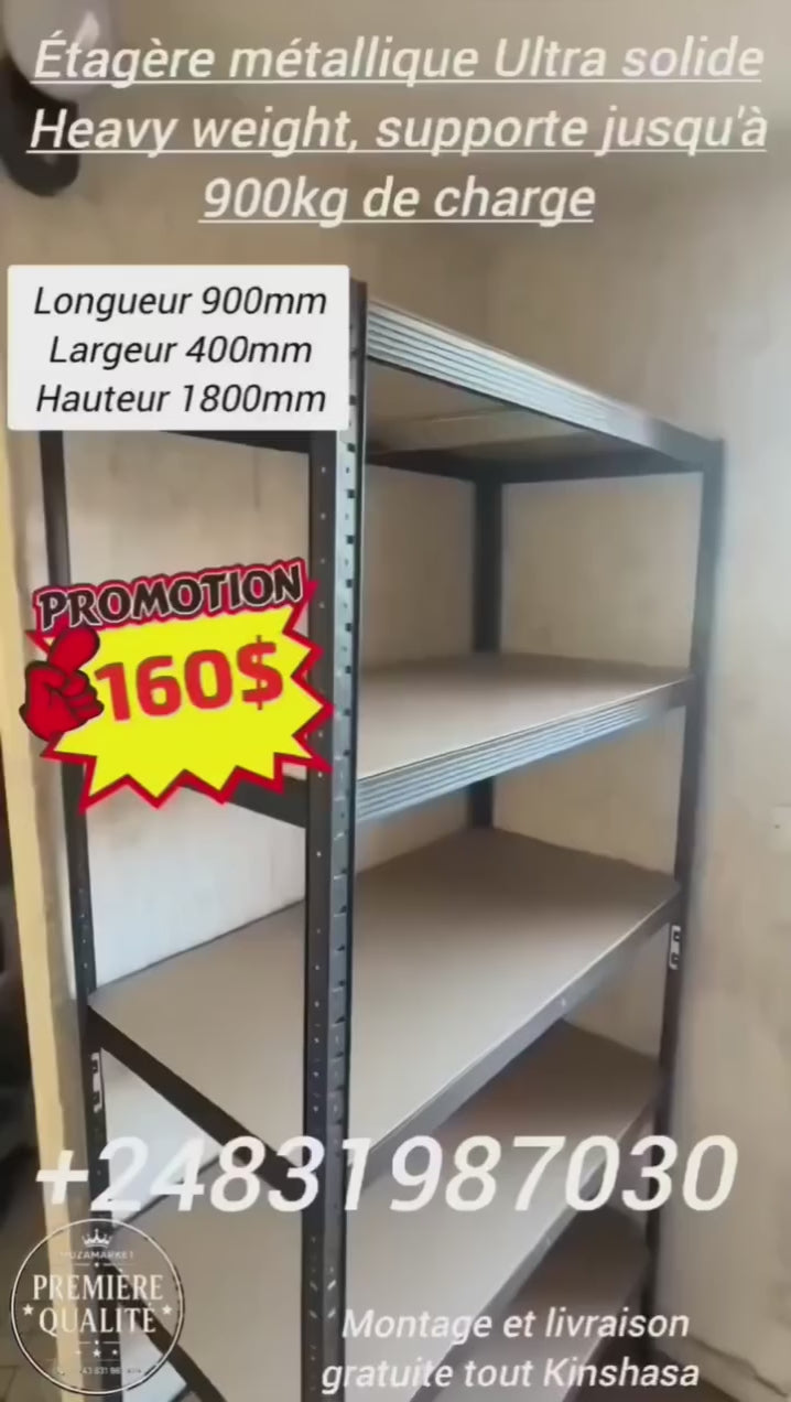 Étagère Métallique Ultra Résistante – Charge Jusqu’à 900 kg