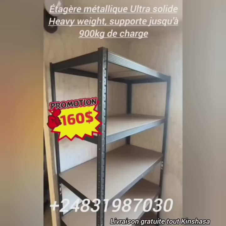 Étagère Métallique Ultra Résistante – Charge Jusqu’à 900 kg